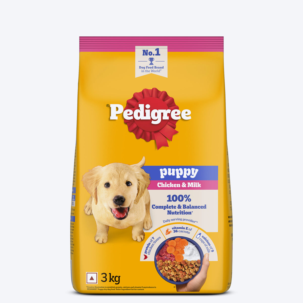 Pedigree Chicken & Milk Puppy Dry Dog Food (100% Complete & Balanced Nutrition)