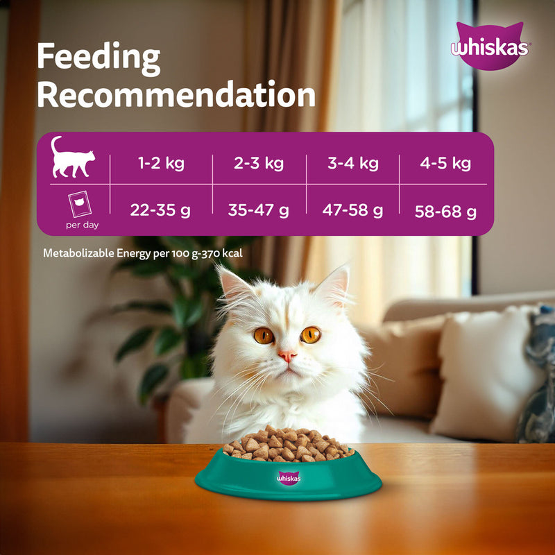Whiskas Persian (3 In 1) Hair Solution Dry Food For Adult Cat - Heads Up For Tails