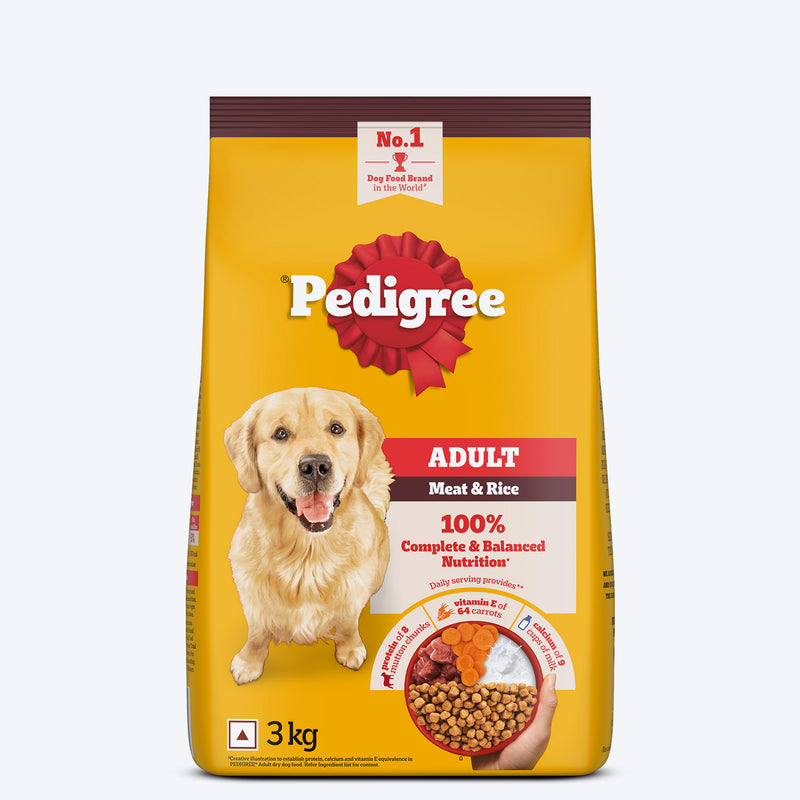 Pedigree Meat & Rice Dry Food For Adult Dog (100% Complete & Balanced Nutrition)