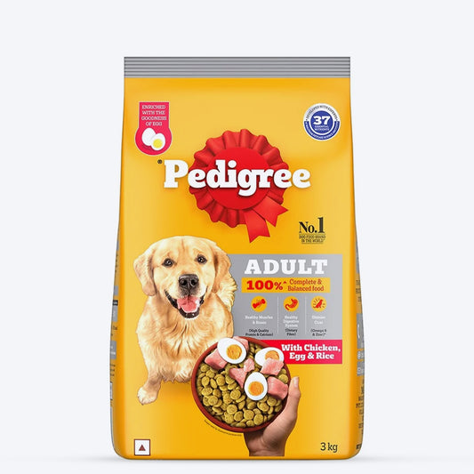 Pedigree Chicken, Egg & Rice Dry Food For Adult Dog - 3 kg