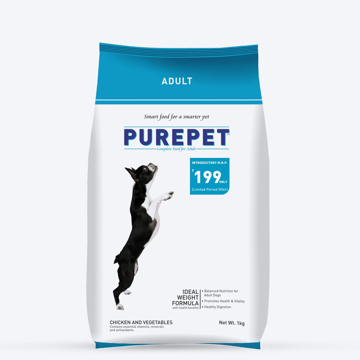 Purepet Chicken & Veg Dry Food For Adult Dog - Heads Up For Tails