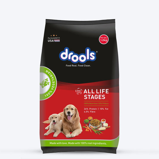 Drools 100% Vegetarian Dry Food For Adult Dog - Heads Up For Tails