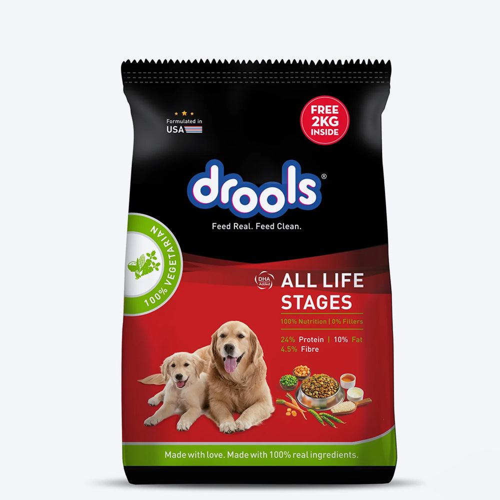 Drools 100% Vegetarian Dry Food For All Life Stages Dog - Heads Up For Tails