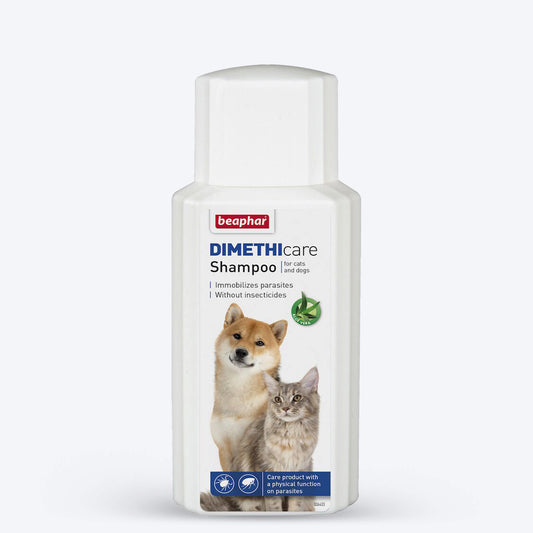 Beaphar Dimethicare Tick & Flea Shampoo For Dog & Cat - Aloe Vera - 200 ml