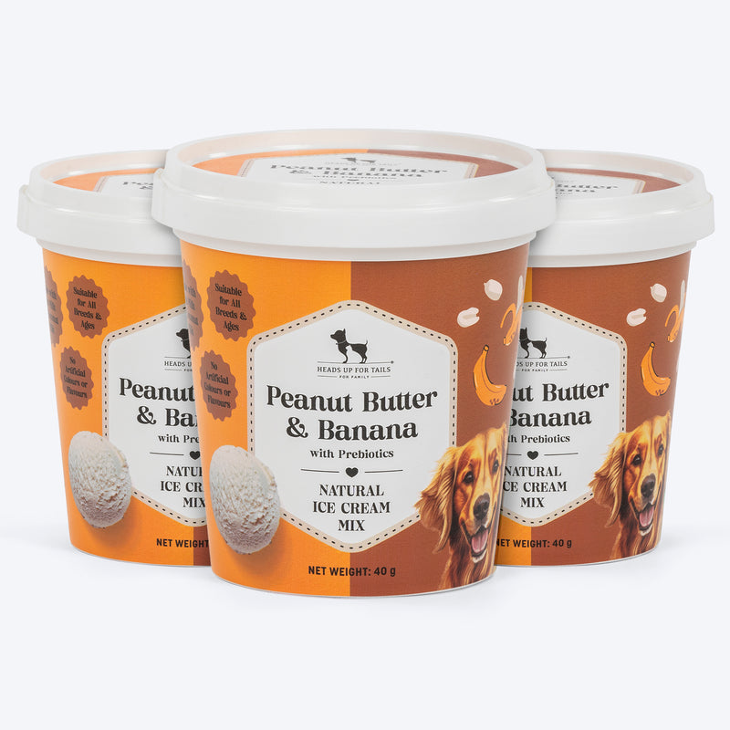 HUFT Ice Cream Peanut Butter & Banana With Prebiotics Mix Treat For Dog - 40 gm - Heads Up For Tails