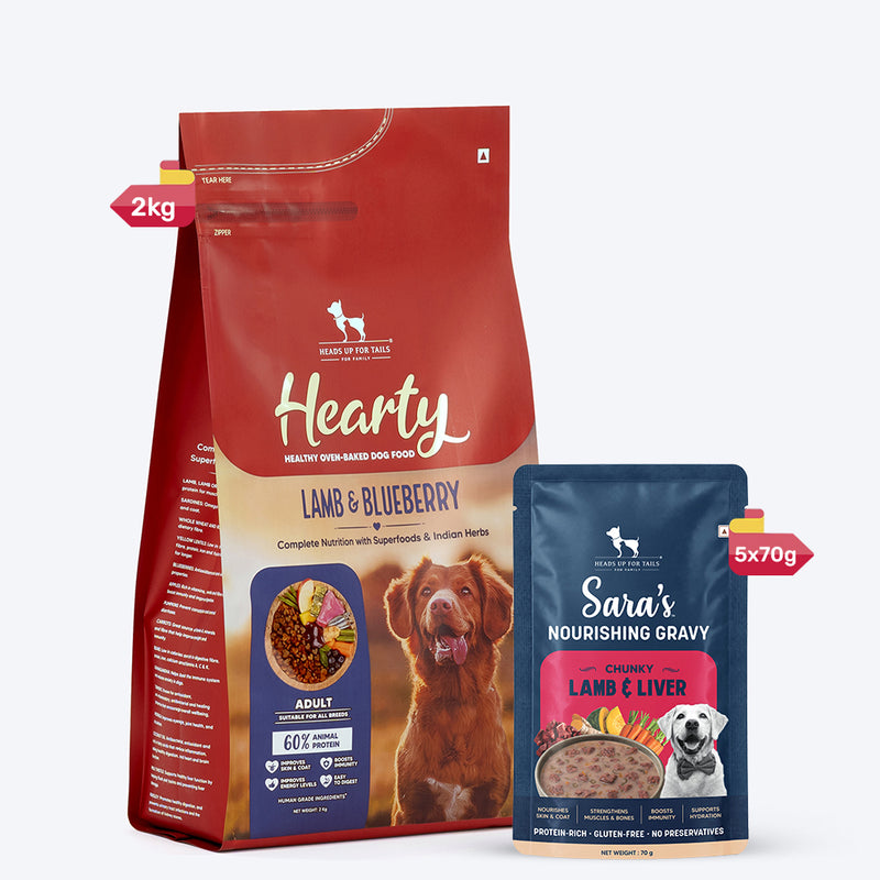 Hearty Oven-Baked Lamb & Blueberry Dry Food for Adult Dogs
