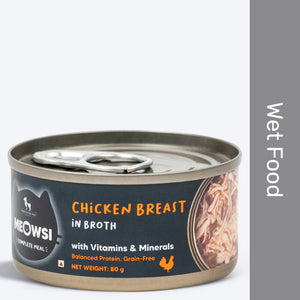 Meowsi Chicken Breast in Broth Wet Cat Food 80g Can