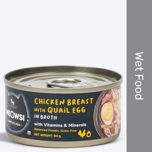 Meowsi Chicken Breast & Quail Egg in Broth Cat Wet Food 80g Can