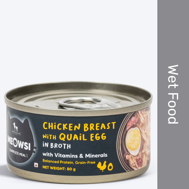 Meowsi Chicken Breast & Quail Egg in Broth Cat Wet Food 80g Can