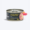 Meowsi by HUFT Chicken Breast with Quail Egg pâté, 80 gm can, grain-free, with vitamins and minerals for cats.