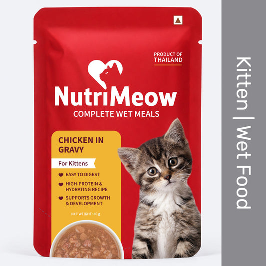 NutriMeow Chicken in Gravy Wet Food For Kitten - 80 gm