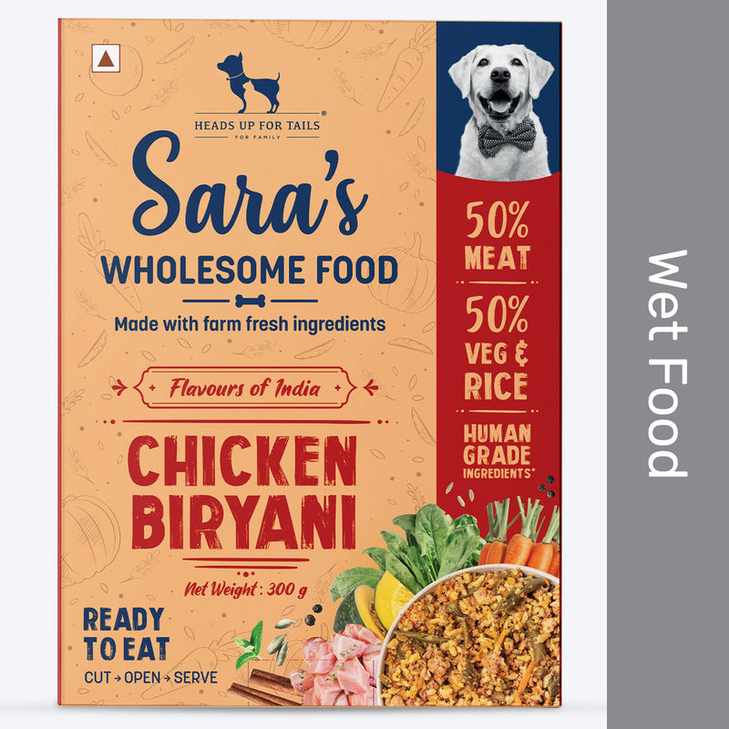 Sara's Wholesome Chicken Biryani Wet Dog Food Human-Grade