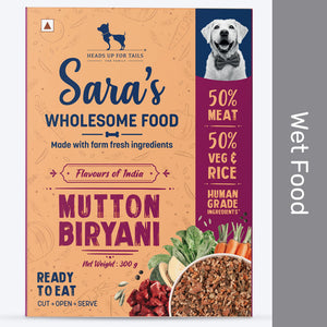 Sara's Wholesome Mutton Biryani Wet Dog Food Human-Grade