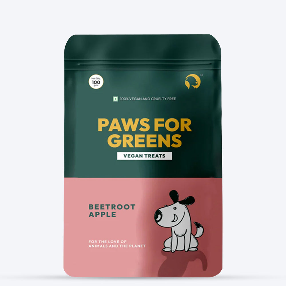 Paws For Greens Vegan Beetroot & Apple Treats For Dog - 100 gm, Gluten-Free, 100% Vegetarian