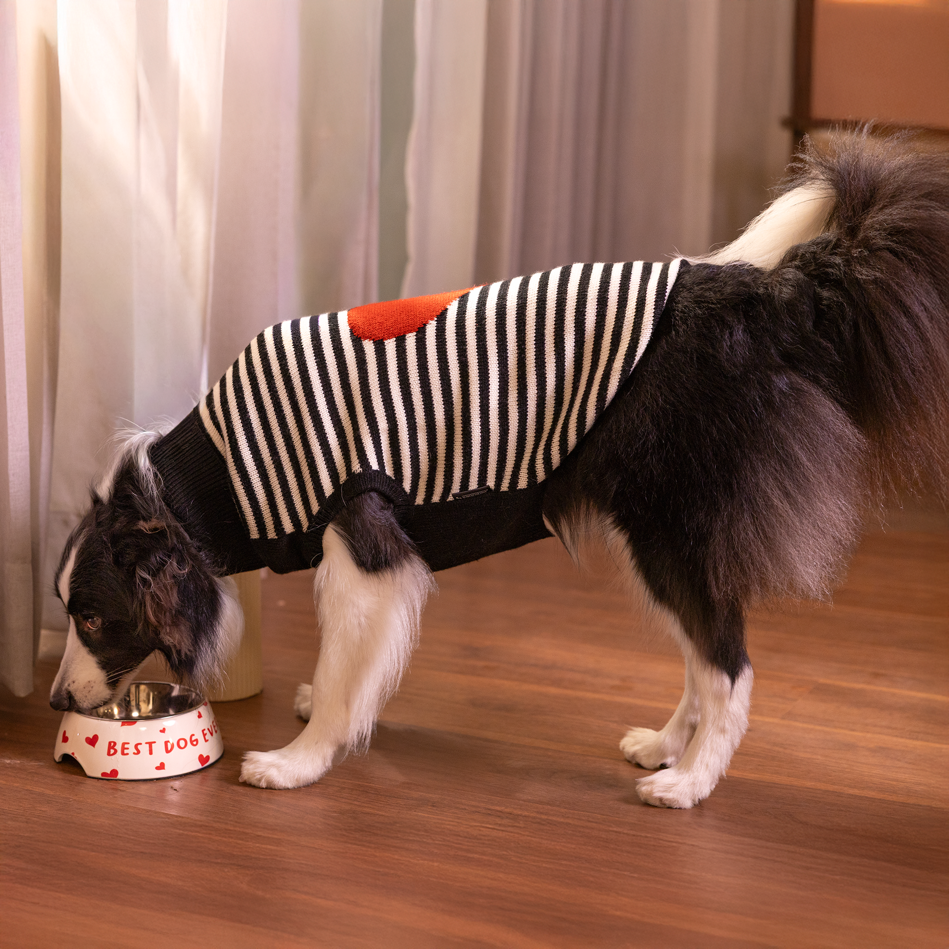 HUFT Sweetheart Stripe Sweater For Dog - Black & White - Heads Up For Tails