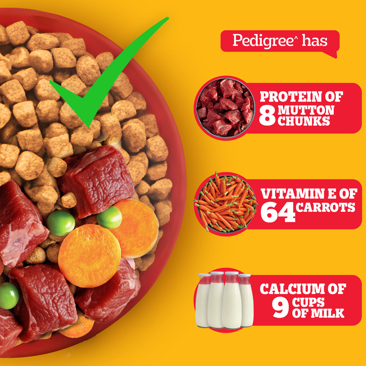 Pedigree Meat & Rice Dry Food For Adult Dog