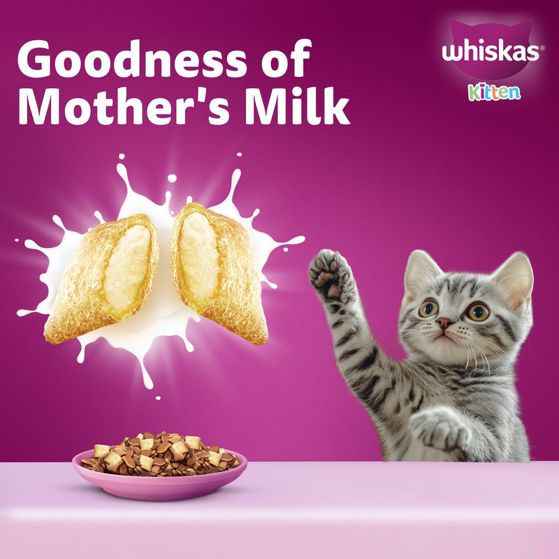 Whiskas Mackerel Flavour Dry Food For (2-12 Months) Kitten - Heads Up For Tails