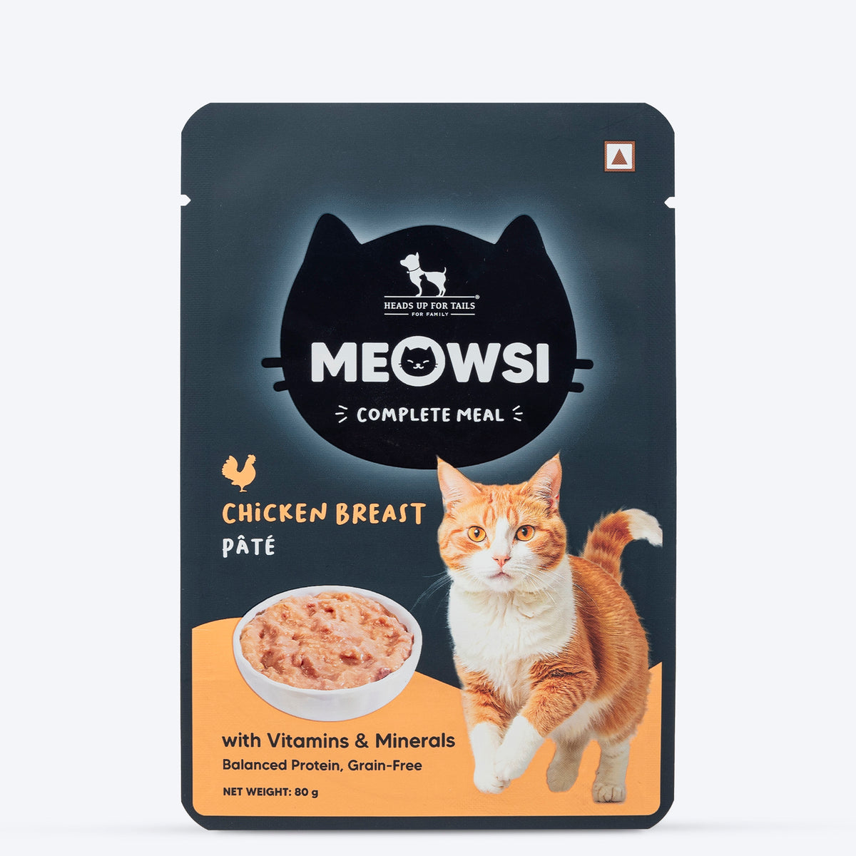 Meowsi Chicken Breast Pate Wet Cat Food Grain-Free 80g, Grain-Free, High-Protein, Smooth Pate