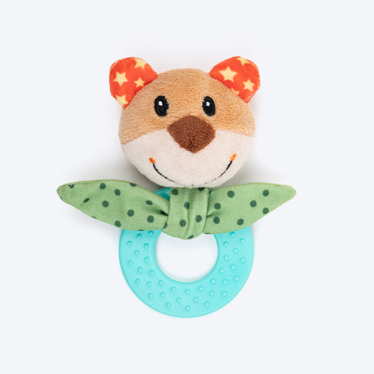 HUFT Cuddle Bear Squeaky Plush Toy For Puppies - Multicolor - Heads Up For Tails