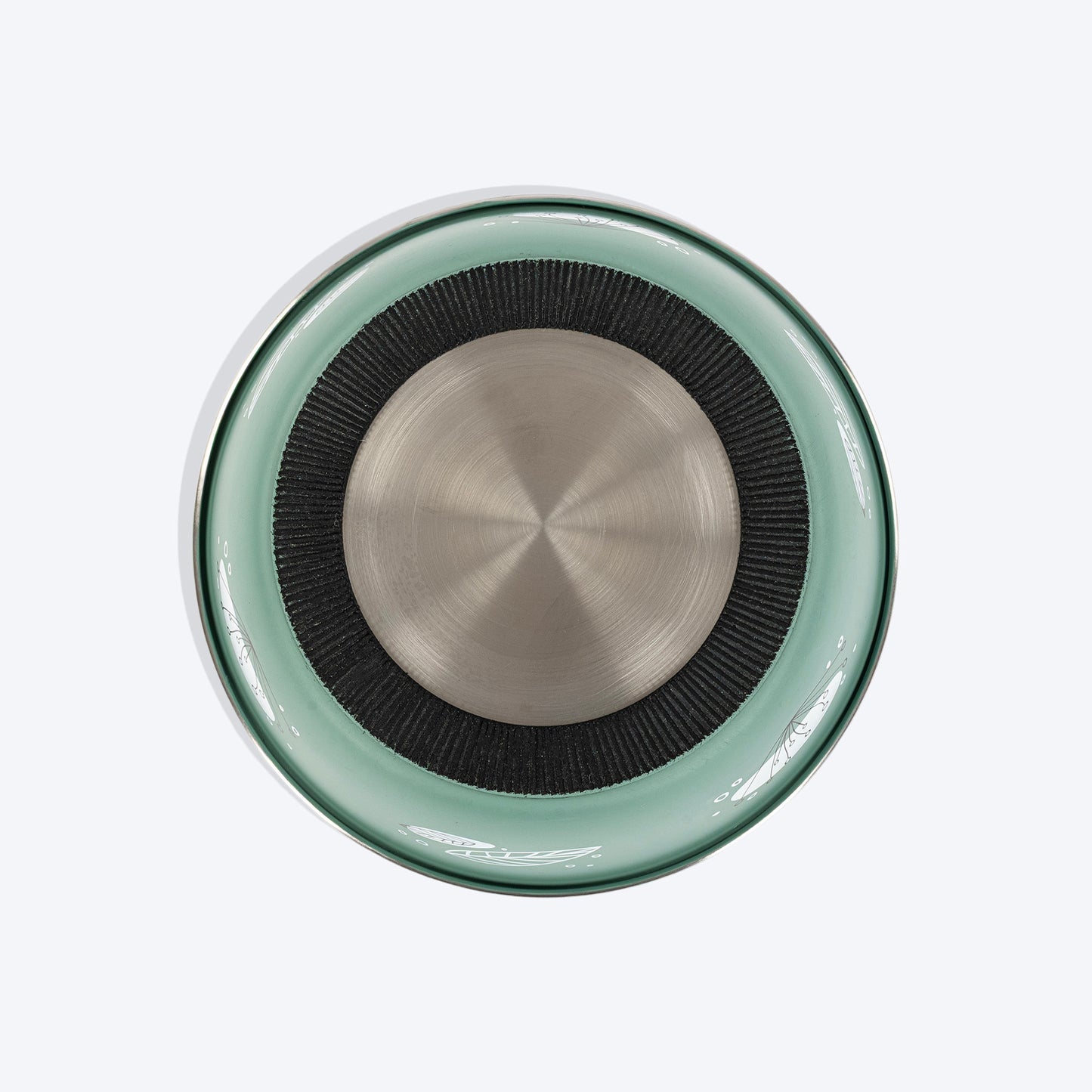 HUFT Ferns & Fur Printed Steel Bowl For Dog - Sage Green