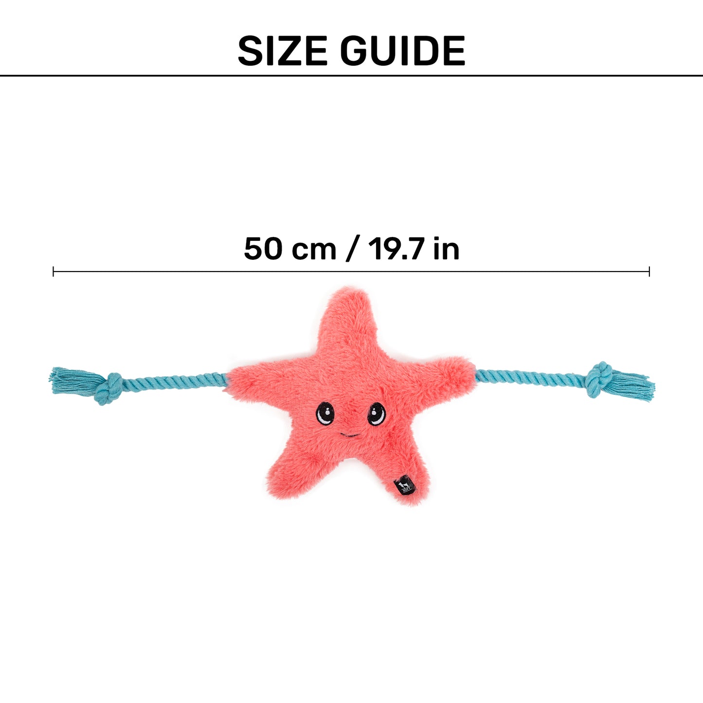 HUFT Sandy The Starfish Squeaky Plush Toy For Dog - Pink