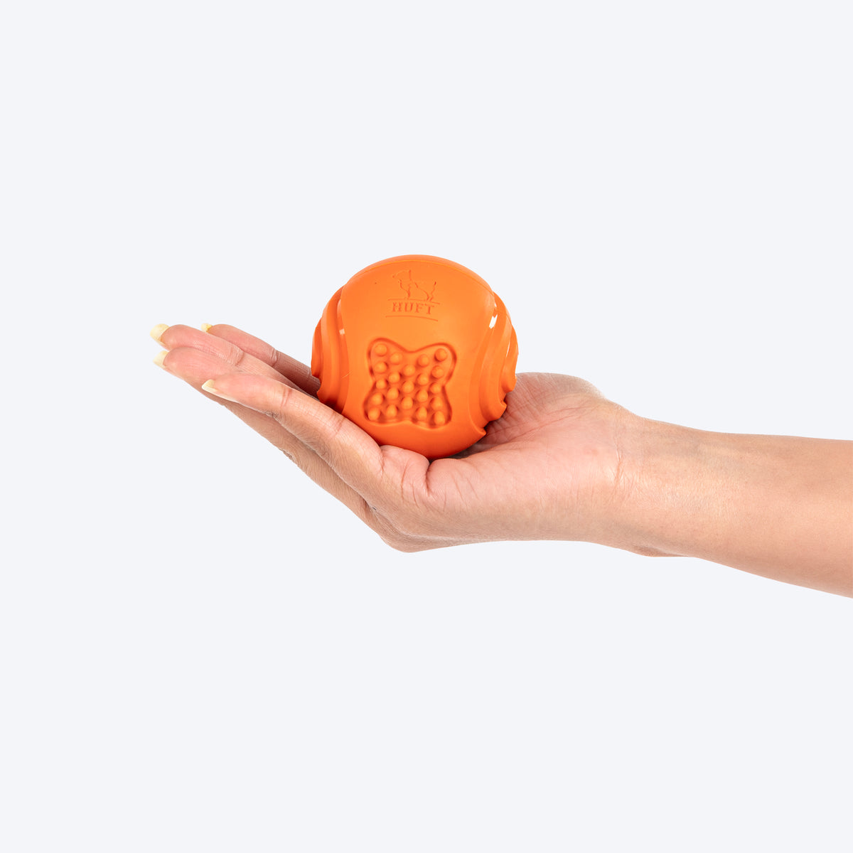 HUFT Chewtastic Mini Feeder Chew Ball For Dog - Orange - Heads Up For Tails