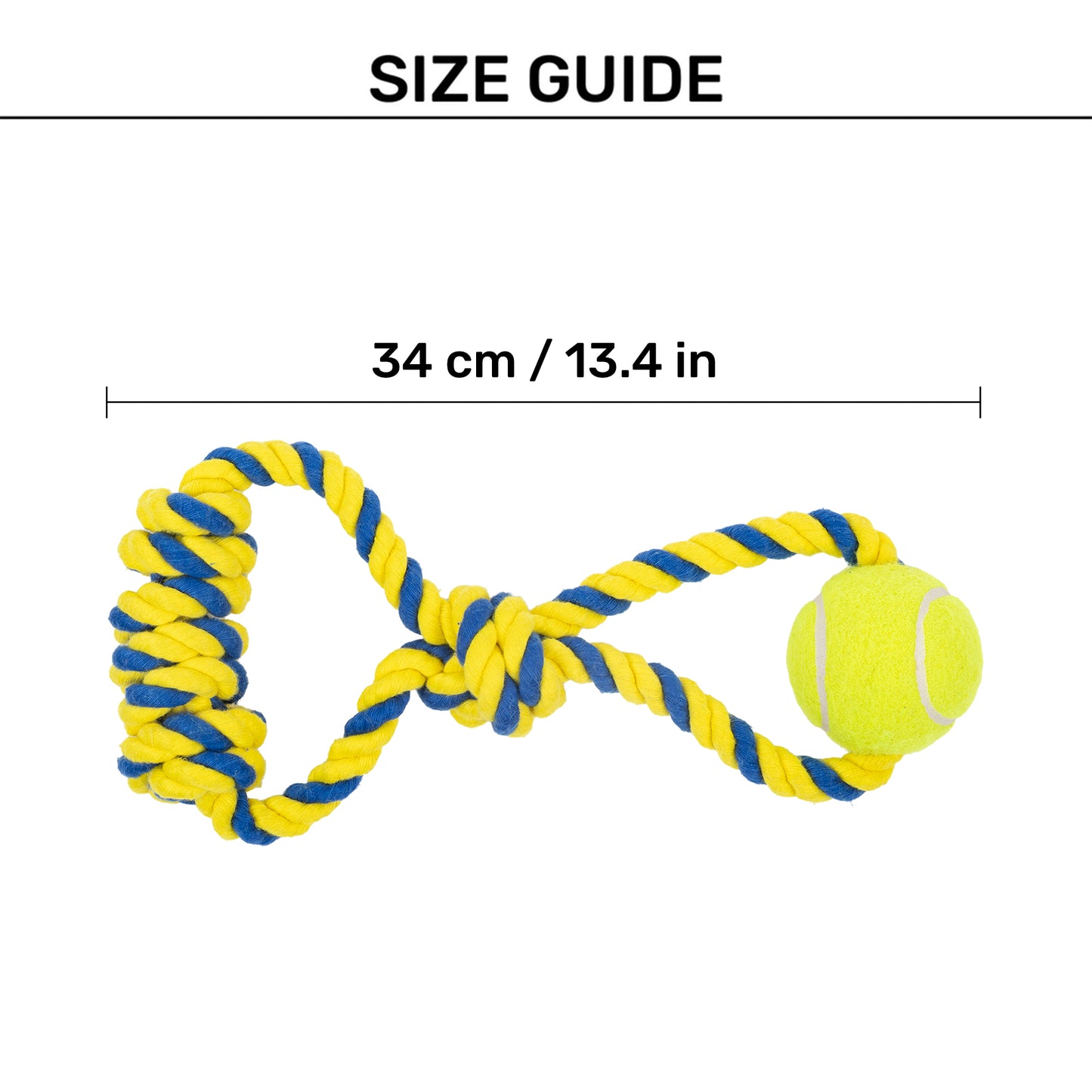 TLC Rope Ranger Rope Toy For Dog - Yellow & Blue