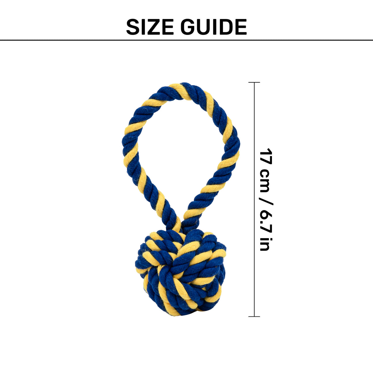 TLC Swinger Rope Toy For Puppies & Small Dog - Yellow & Blue - Heads Up For Tails