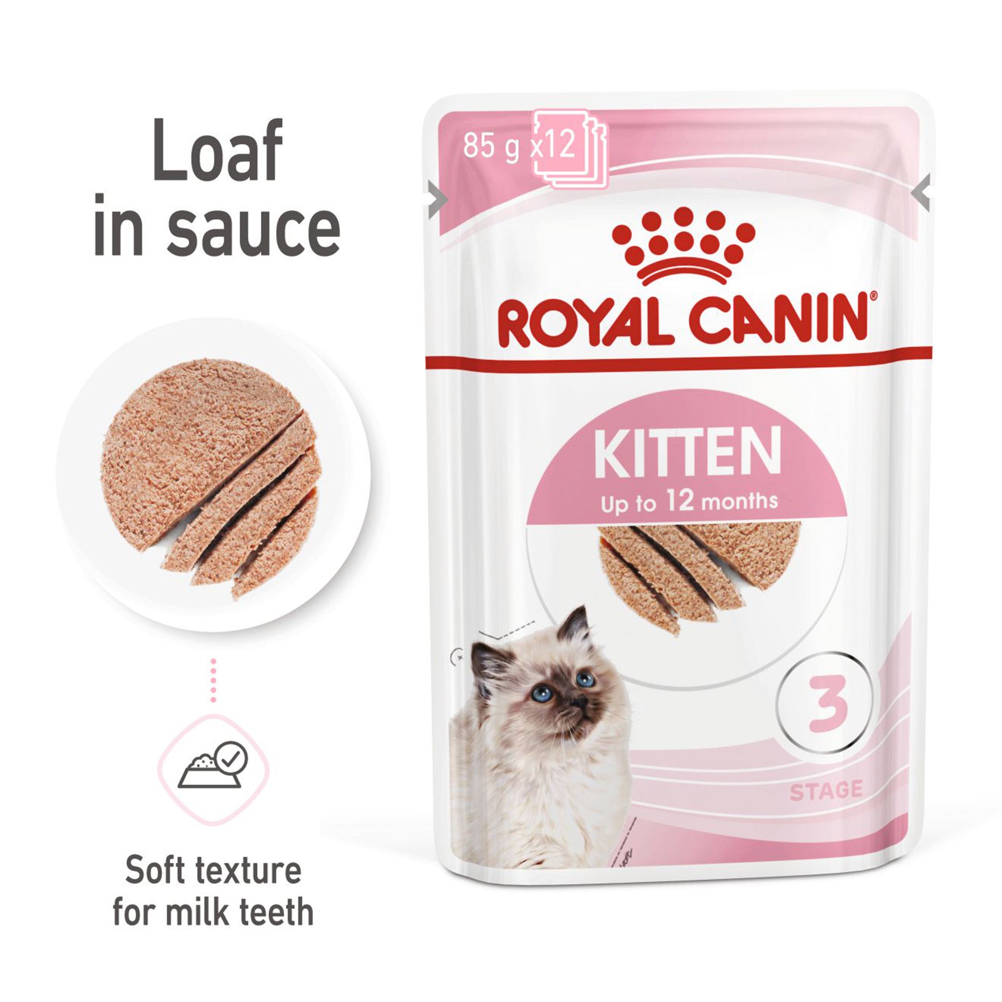 Royal Canin Loaf Wet Kitten Food 85 g packs