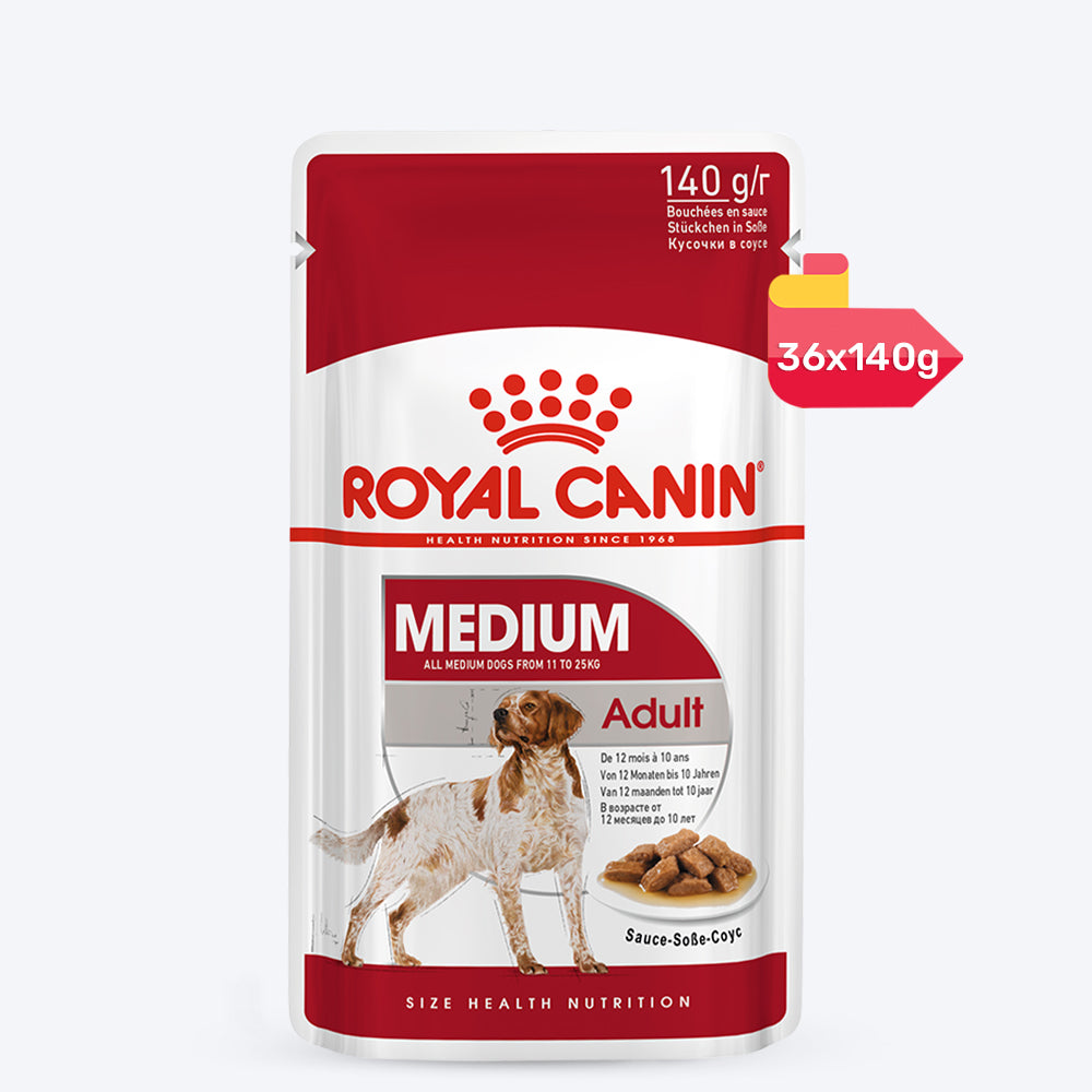 Royal Canin Medium Breed Adult Wet Dog Food - 140 g - Heads Up For Tails