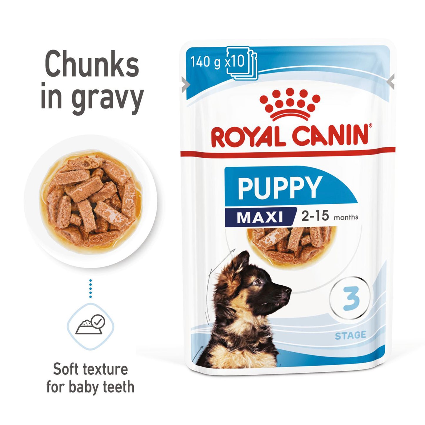 Royal Canin Maxi Dry & Wet Food Combo For Puppy - 10 kg