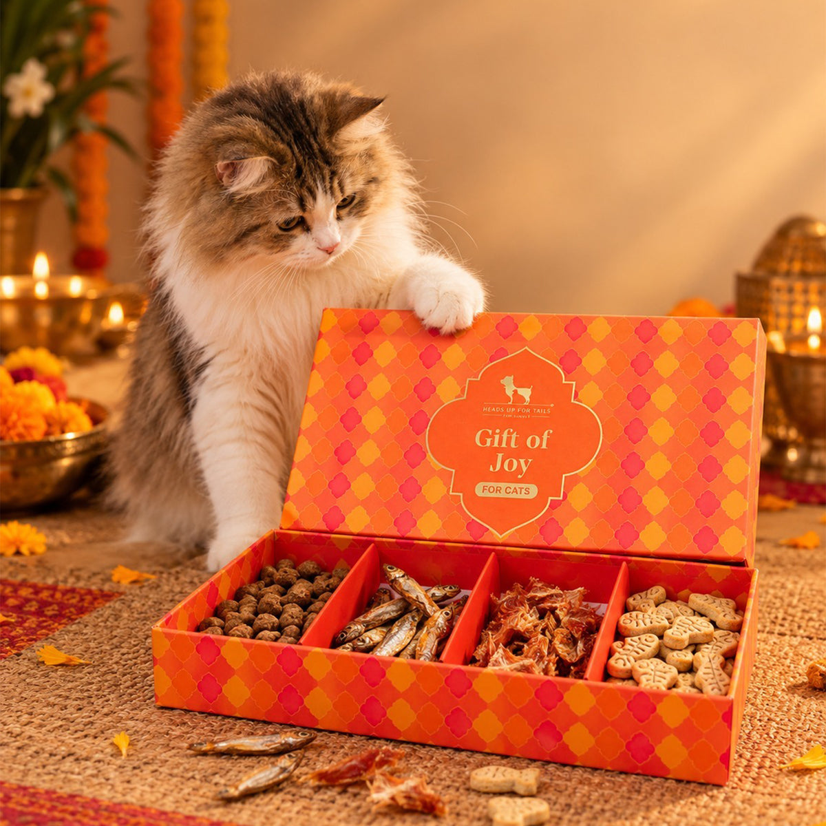 HUFT Gift Of Joy Diwali Treats Box For Cat - 105 gm