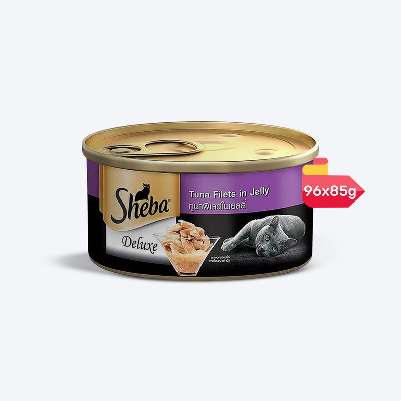 Sheba Tuna White Meat in Jelly Adult Wet Cat Food - 85 g packs - Heads Up For Tails