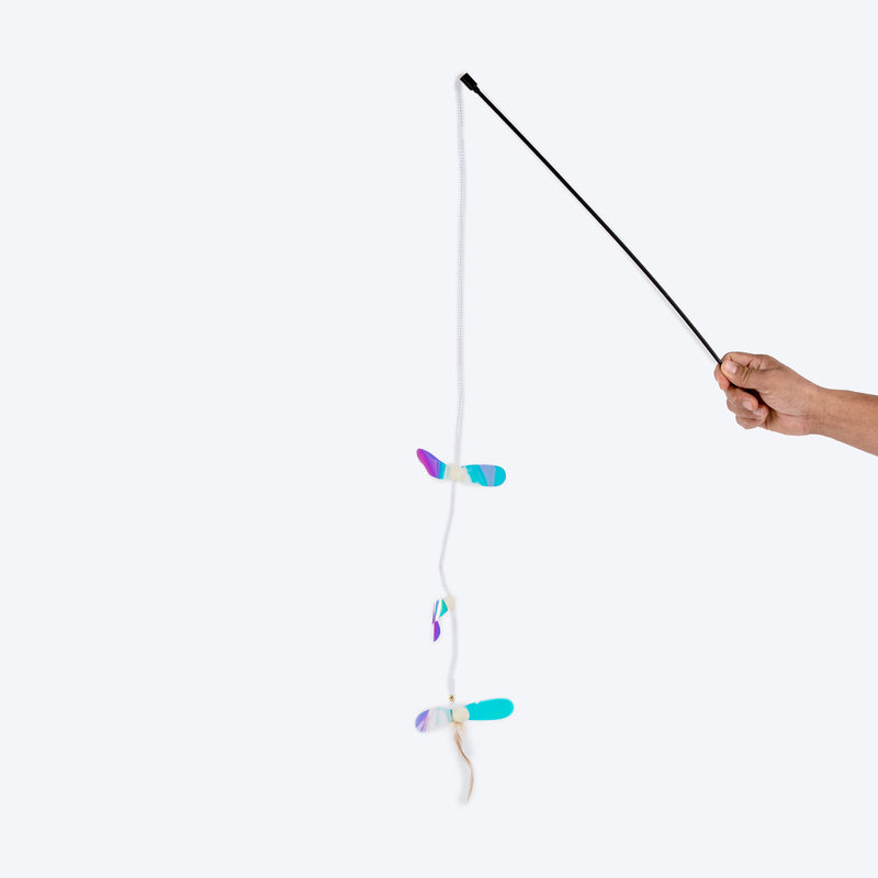 HUFT Glitterfly Wand Toy For Cat - Multicolor