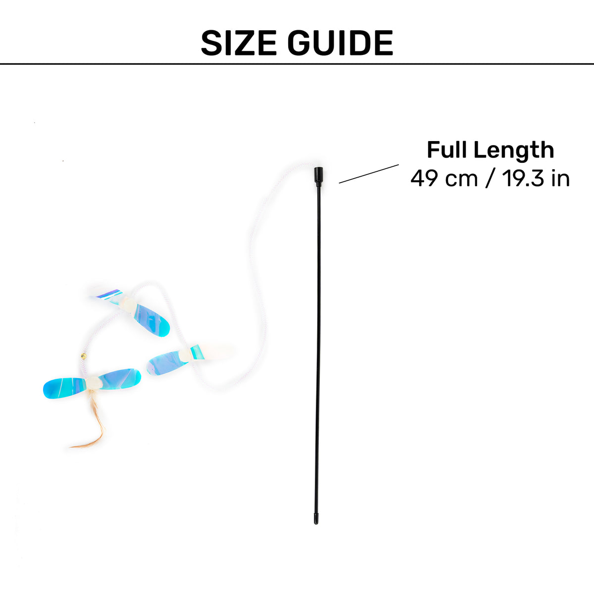 HUFT Glitterfly Wand Toy For Cat - Multicolor