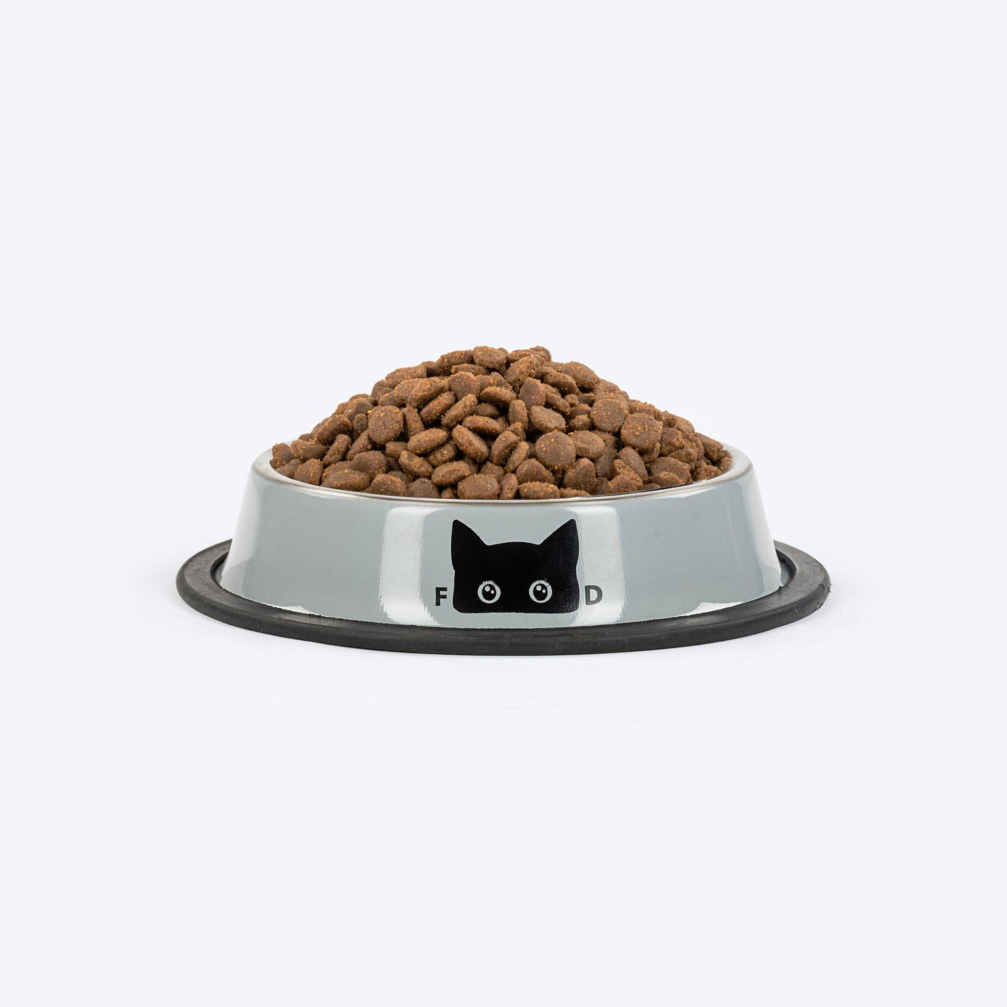 HUFT Eyes On Prize Printed Steel Bowl For Cat - Grey