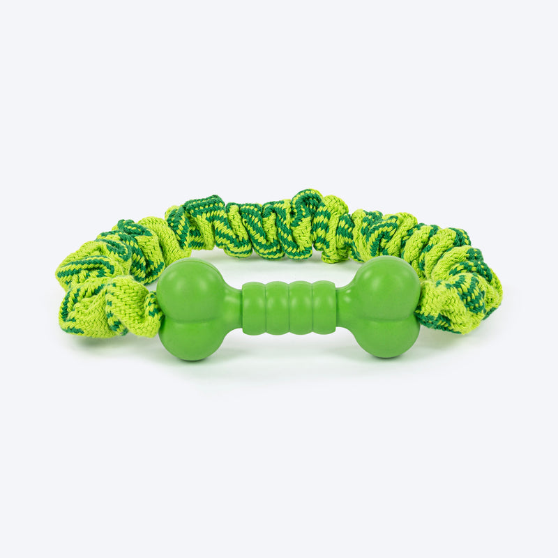 HUFT Tuggables Pull & Play Bungee Rope Toy For Dog - Light Green - Heads Up For Tails
