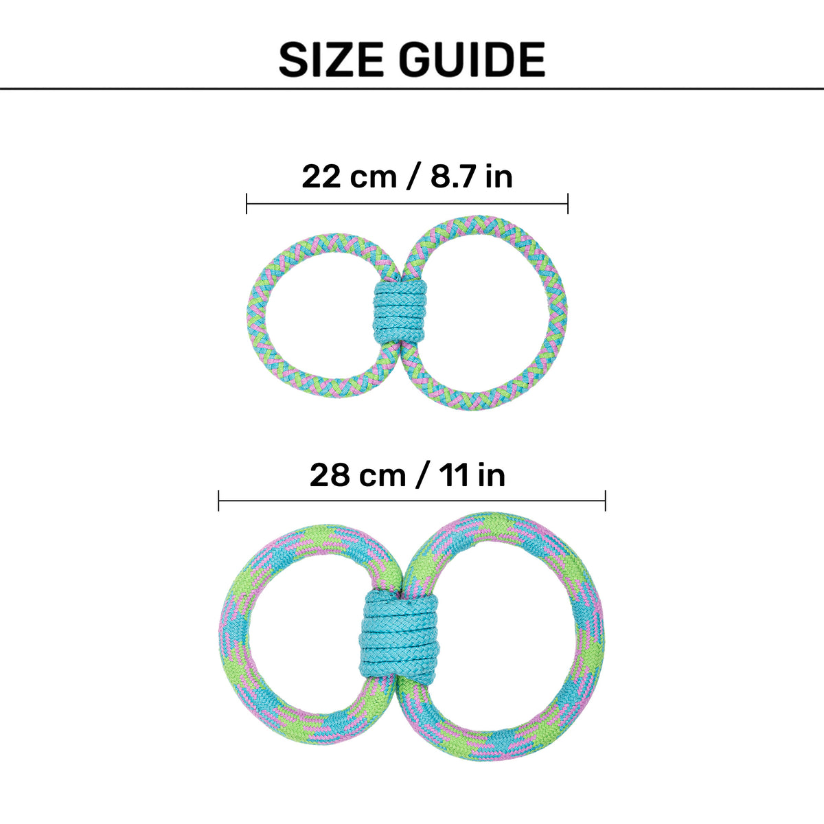 Dash Dog Double Tugger Rope Toy For Dog - Multicolor - Heads Up For Tails