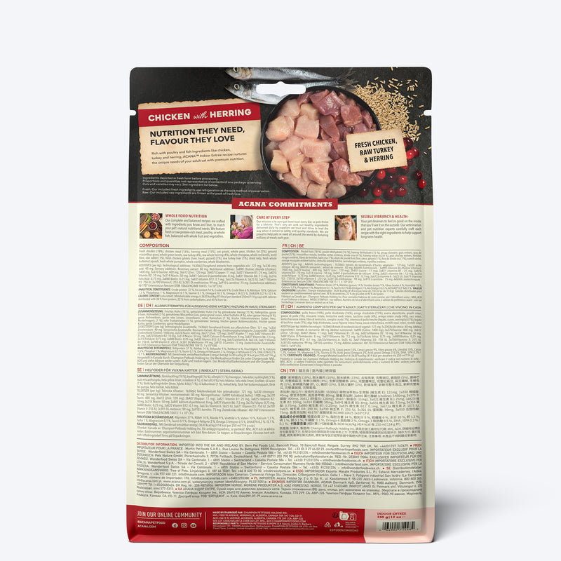 Acana Indoor Entree Chicken With Herring Adult Cat Dry Food