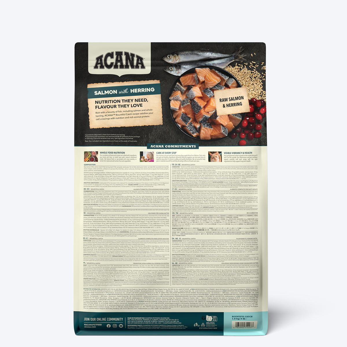 Acana Bountiful Catch Salmon With Herring Adult Cat Dry Food