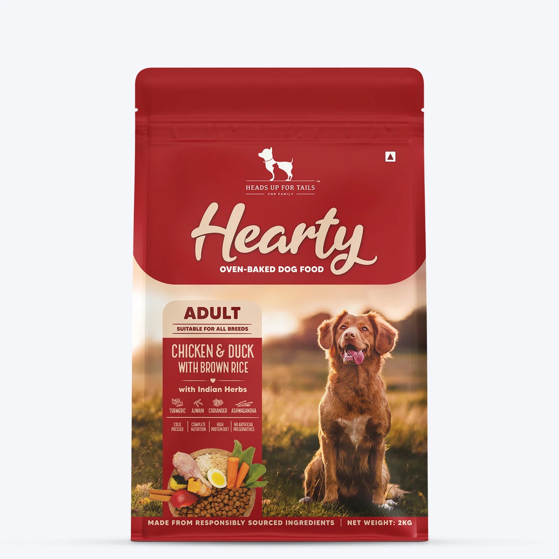 HUFT Hearty Oven-Baked Chicken & Duck With Brown Rice Adult Dog Dry Food - All Breed (Best Before May'26) - Heads Up For Tails