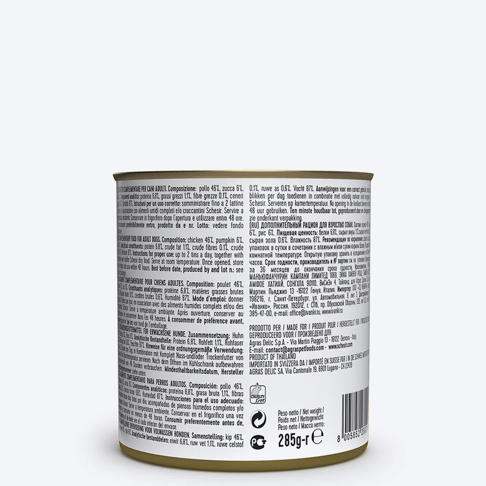 Schesir 46% Chicken with Pumpkin Gravy Wet Dog Food - 285 g - Heads Up For Tails