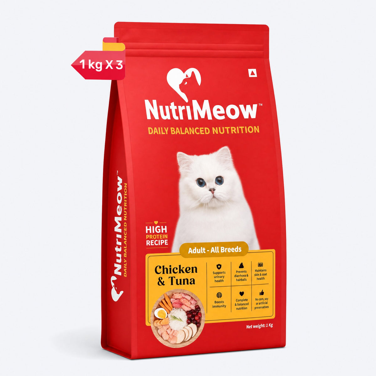 Nutrimeow Chicken & Tuna Dry Food For Adult Cat