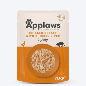 Applaws Natural Tender 55% Chicken Breast with Liver in Jelly Wet Cat Food - 70 g - Heads Up For Tails