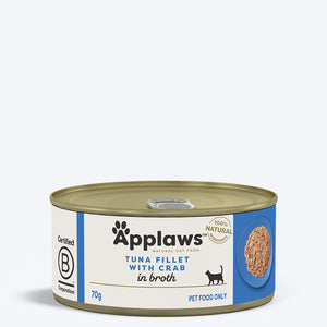 Applaws 70% Tuna Fillet with Crab Natural Wet Cat Food - 70 g - Heads Up For Tails
