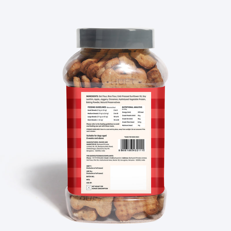HUFT Yummy In My Tummy Apple & Cinnamon Vegetarian Gluten Free Dog Biscuit - Heads Up For Tails