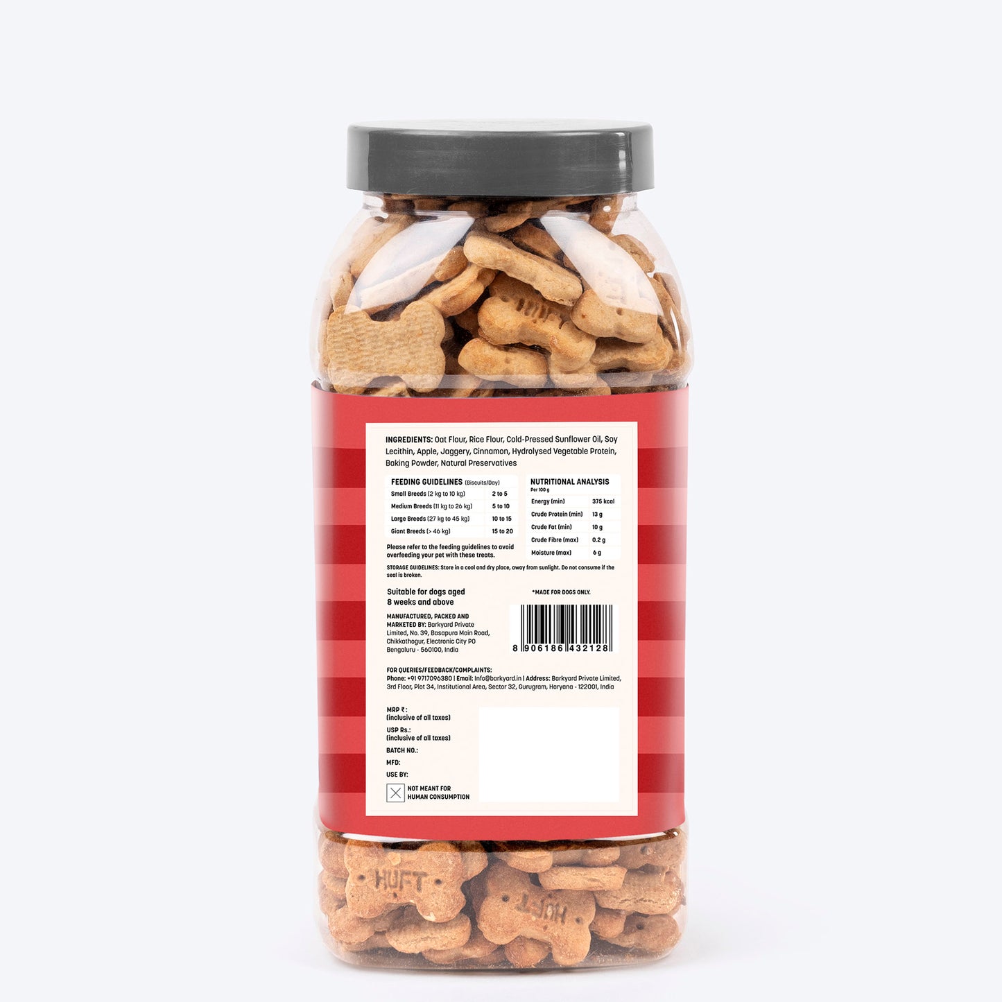 HUFT Yummy In My Tummy Apple & Cinnamon Vegetarian Gluten Free Dog Biscuit - Heads Up For Tails