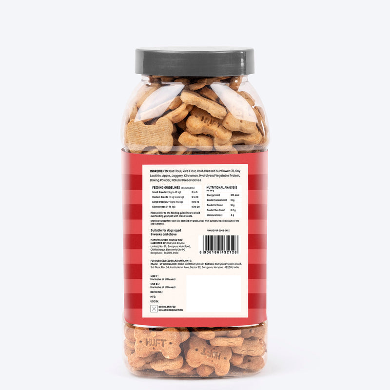 HUFT Yummy In My Tummy Apple & Cinnamon Vegetarian Gluten Free Dog Biscuit - Heads Up For Tails
