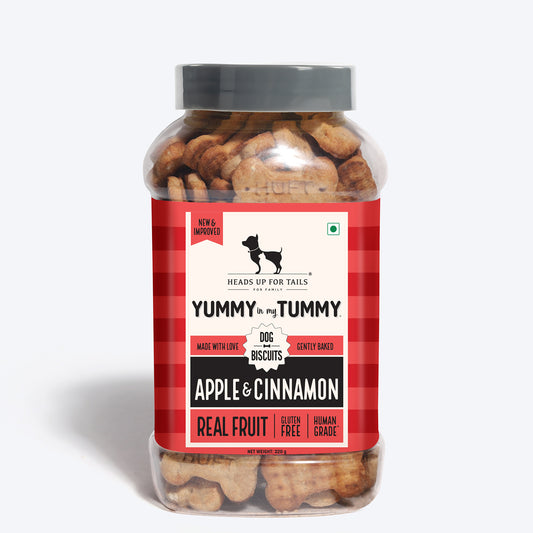 HUFT Yummy In My Tummy Apple & Cinnamon Vegetarian Gluten Free Dog Biscuit - Heads Up For Tails