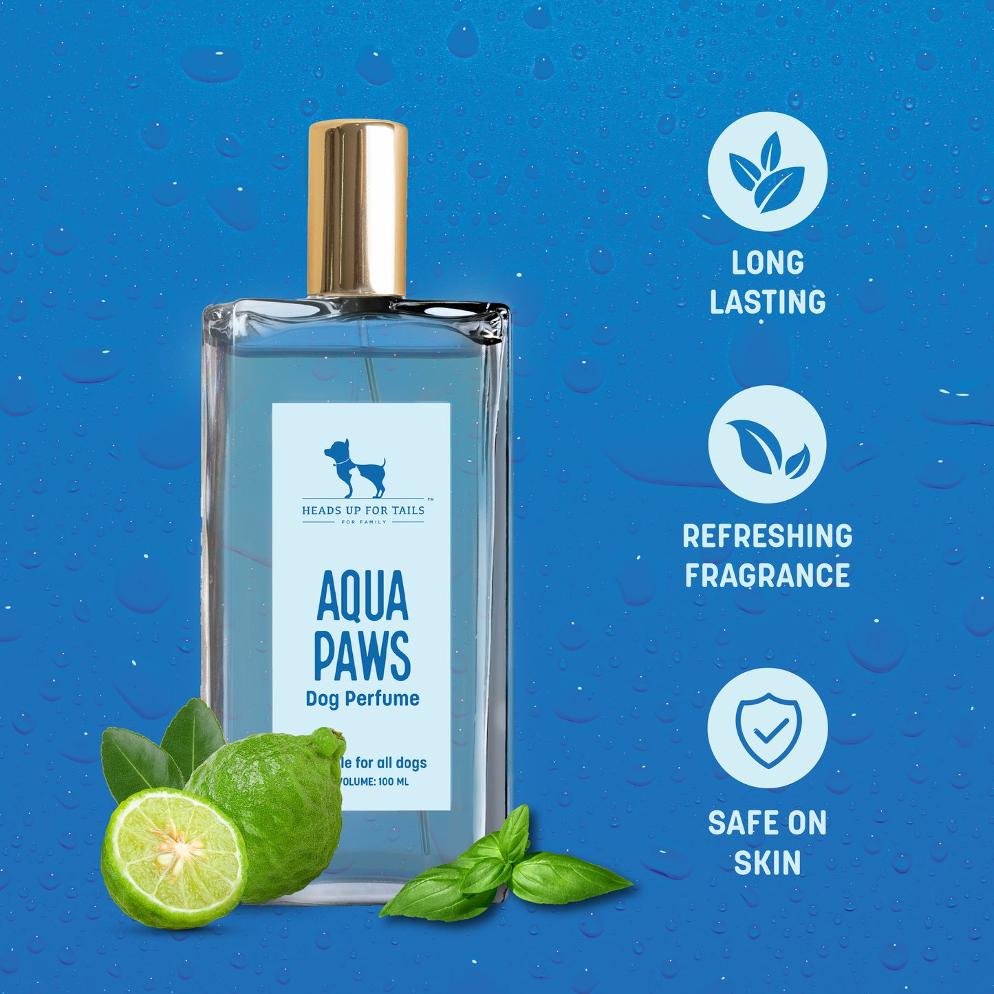 HUFT Aqua Paws Dog Perfume (Over 12 Weeks) - 100 ml - Heads Up For Tails